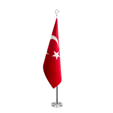 Türk Makam Bayrağı 100x150 Cm Krom Takım Simsiz