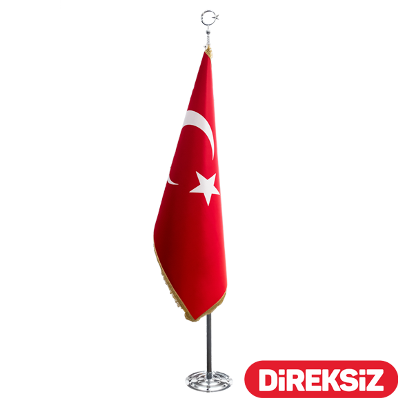 1-makam-direksiz-simli Türk Makam Bayrağı Simli 100x150 Cm (Direksiz) - Görsel 1