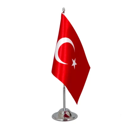 Tekli Türk Masa Bayrak Takımı 15x22,5 Cm